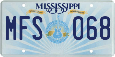 MS license plate MFS068