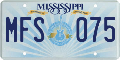 MS license plate MFS075