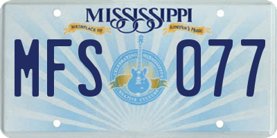 MS license plate MFS077