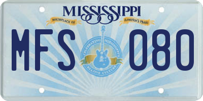 MS license plate MFS080