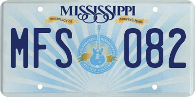 MS license plate MFS082