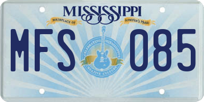 MS license plate MFS085