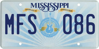 MS license plate MFS086