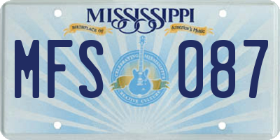 MS license plate MFS087