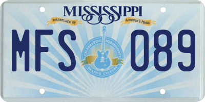 MS license plate MFS089