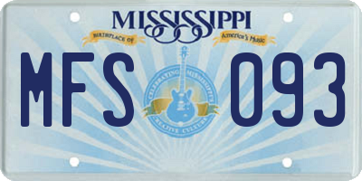 MS license plate MFS093