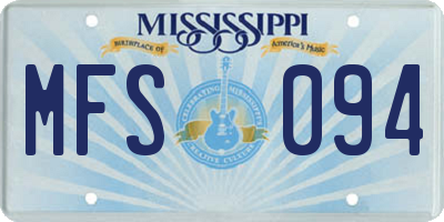 MS license plate MFS094