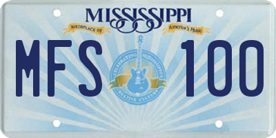 MS license plate MFS100