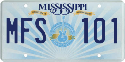 MS license plate MFS101
