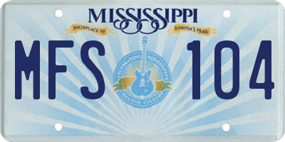 MS license plate MFS104