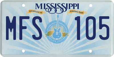 MS license plate MFS105
