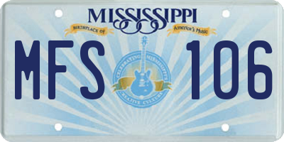 MS license plate MFS106