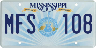 MS license plate MFS108
