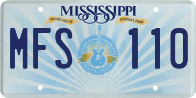 MS license plate MFS110