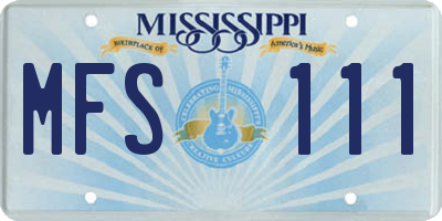 MS license plate MFS111