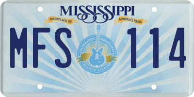 MS license plate MFS114