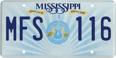 MS license plate MFS116