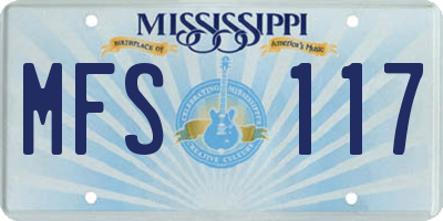 MS license plate MFS117