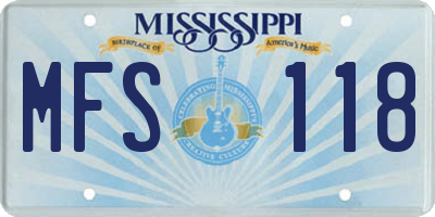 MS license plate MFS118