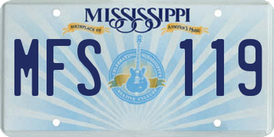 MS license plate MFS119