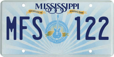 MS license plate MFS122