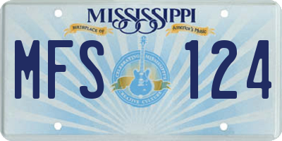 MS license plate MFS124