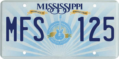MS license plate MFS125