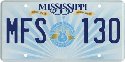MS license plate MFS130