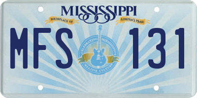 MS license plate MFS131