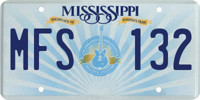 MS license plate MFS132