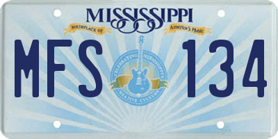 MS license plate MFS134