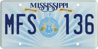 MS license plate MFS136
