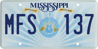 MS license plate MFS137