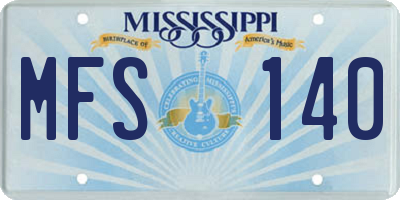 MS license plate MFS140