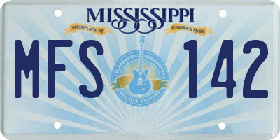 MS license plate MFS142