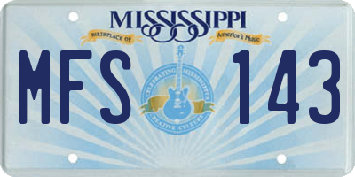 MS license plate MFS143