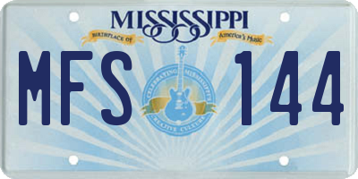 MS license plate MFS144