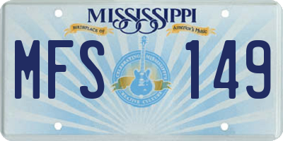MS license plate MFS149