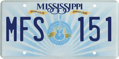 MS license plate MFS151