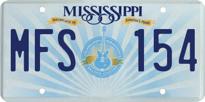 MS license plate MFS154