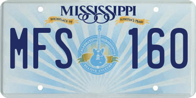 MS license plate MFS160