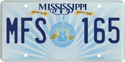 MS license plate MFS165