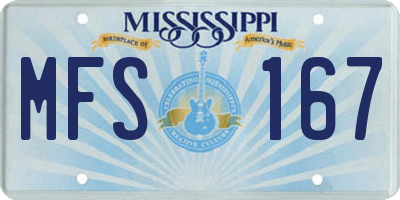 MS license plate MFS167