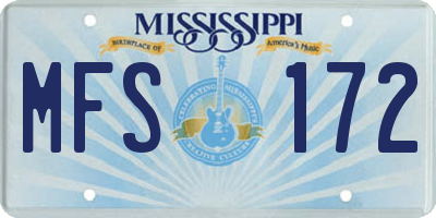 MS license plate MFS172