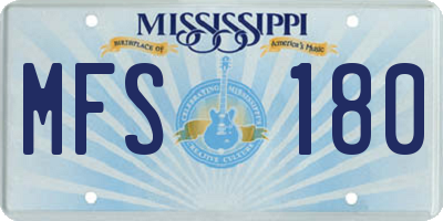 MS license plate MFS180