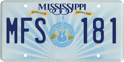 MS license plate MFS181