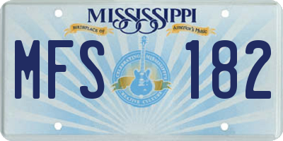 MS license plate MFS182