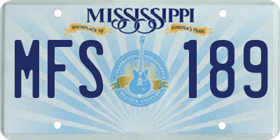 MS license plate MFS189