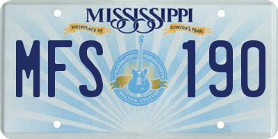 MS license plate MFS190