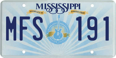 MS license plate MFS191